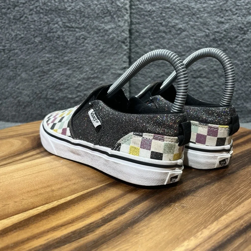 Vans Classic Slip On Glitter‎ Checkerboard Fairy Multicolor Size 3 Kids